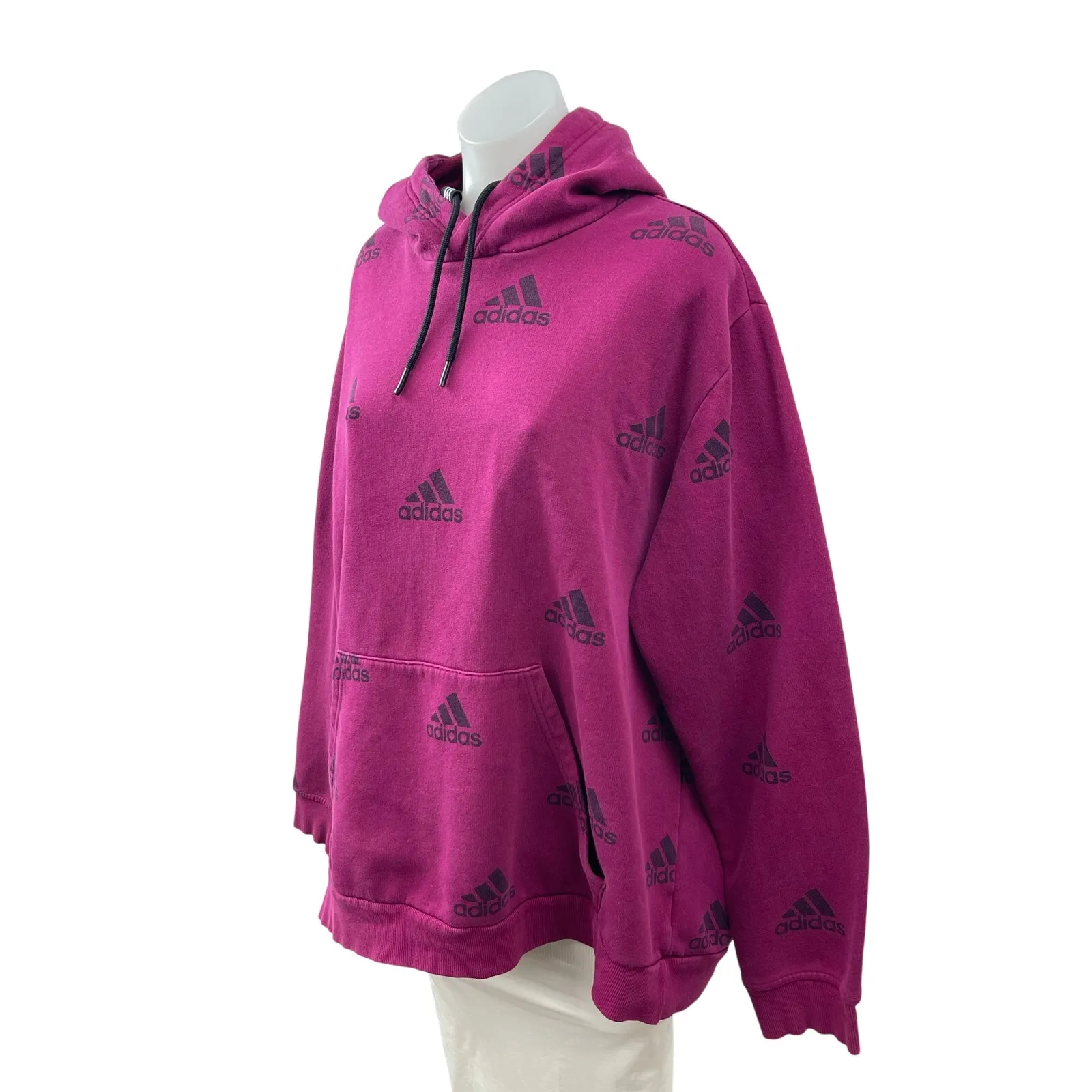 Adidas Badge of Sport Logo Long Sleeve Activewear Hoodie Sweatshirt Top Sz L/XL - Image 2