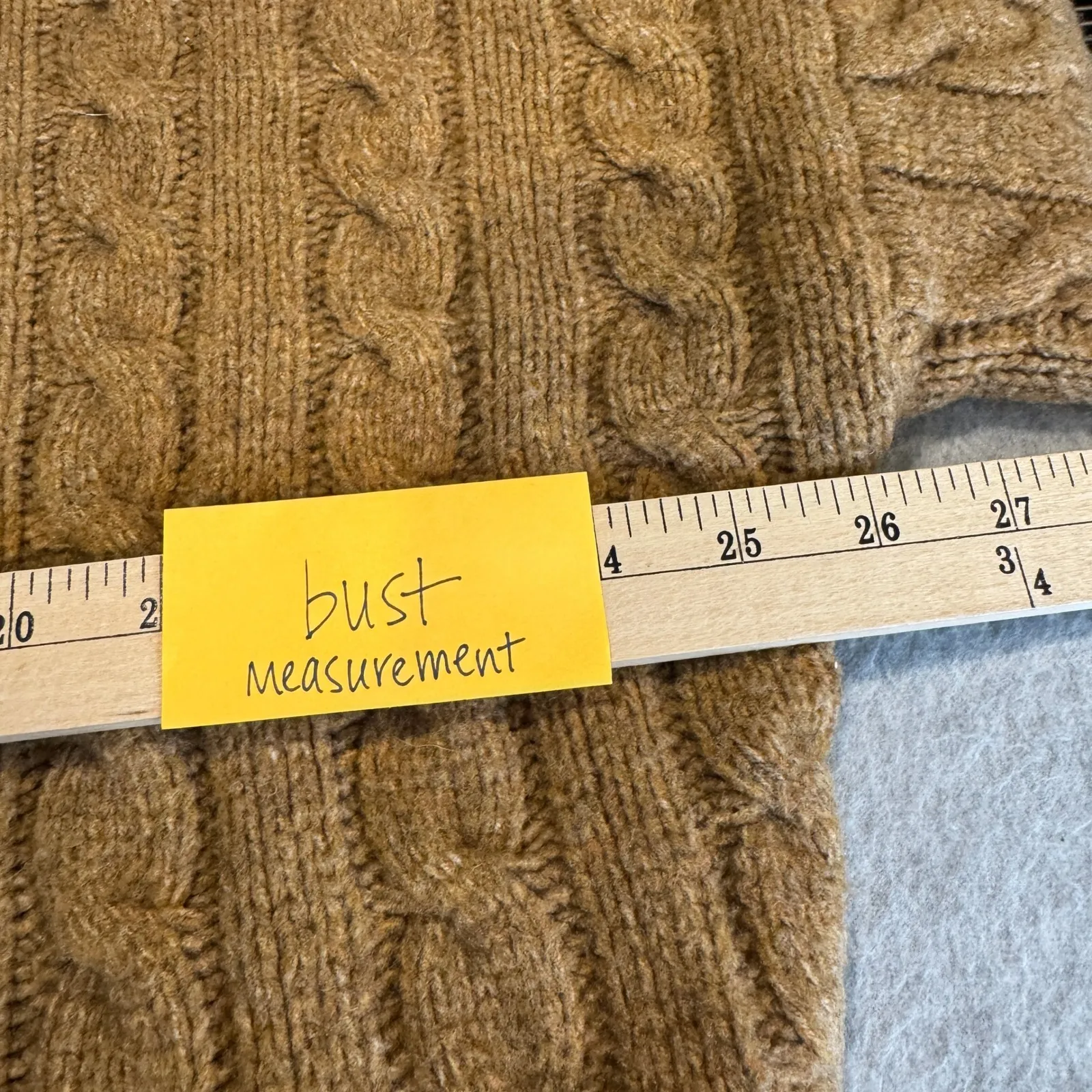 Abercrombie & Fitch Cable Knit Turtleneck Sweater Womens XL Oversized Cozy Brown - Image 10