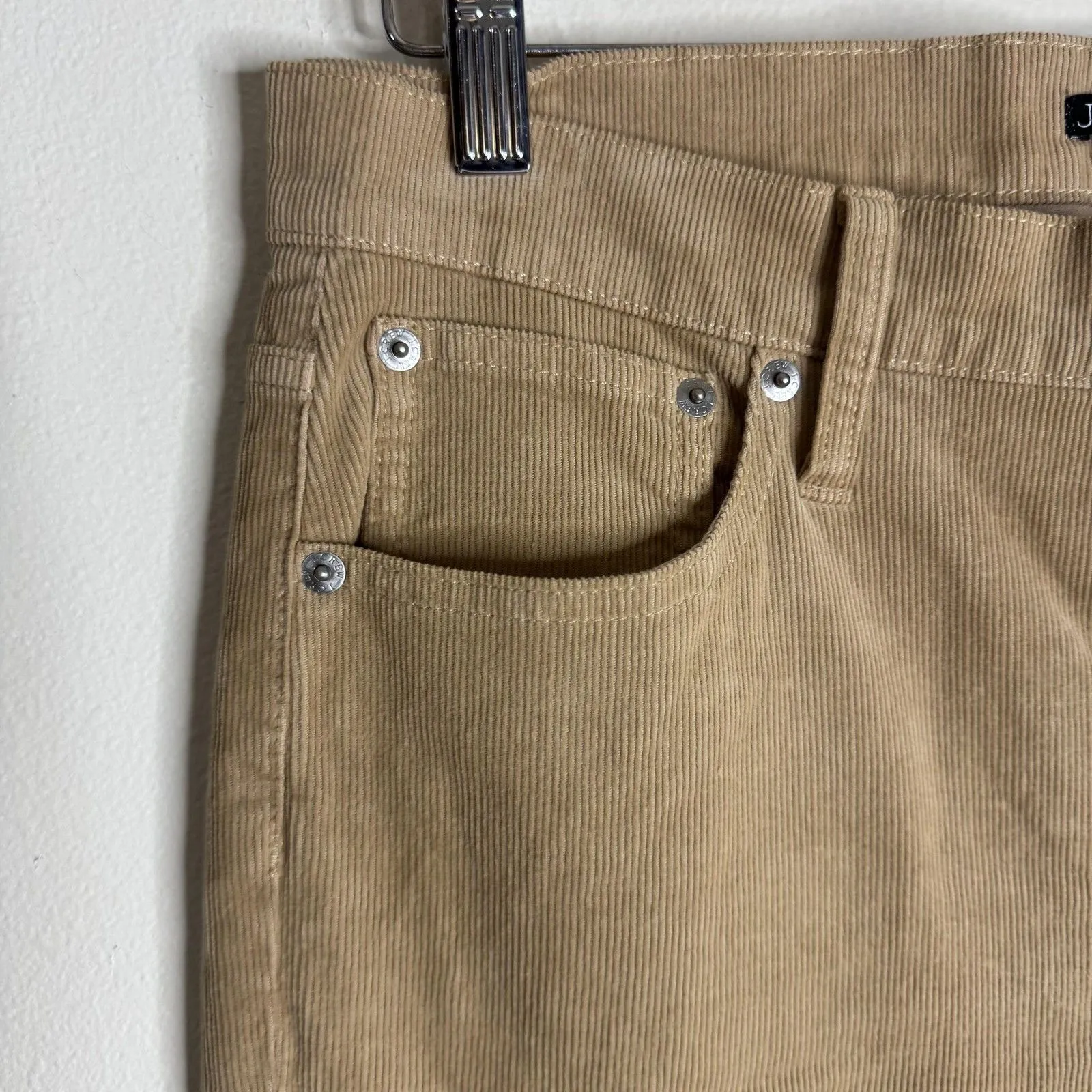 J.Crew Pants Womens 29 Khaki Corduroy 5 Pocket Bootcut Flare Zip Fly Beige - Image 4