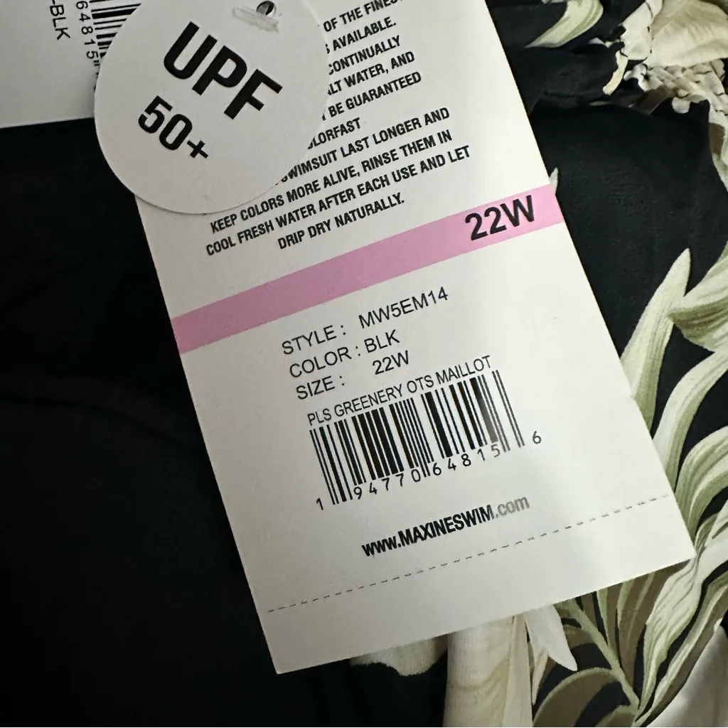 Maxine of Hollywood Black and White Floral One Piece - Image 4