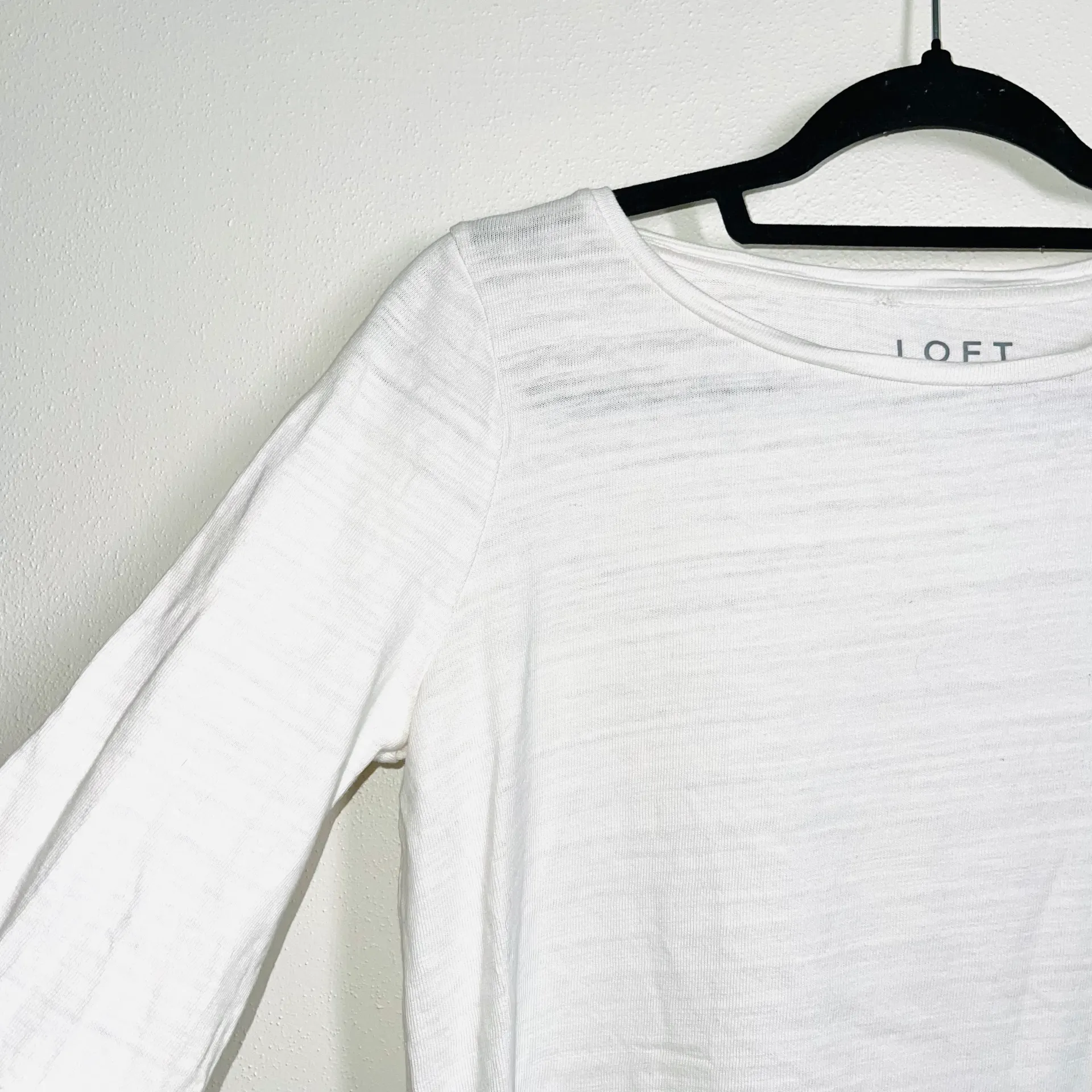 100% Cotton White Crochet Sleeve Semi-sheer Top - Image 3