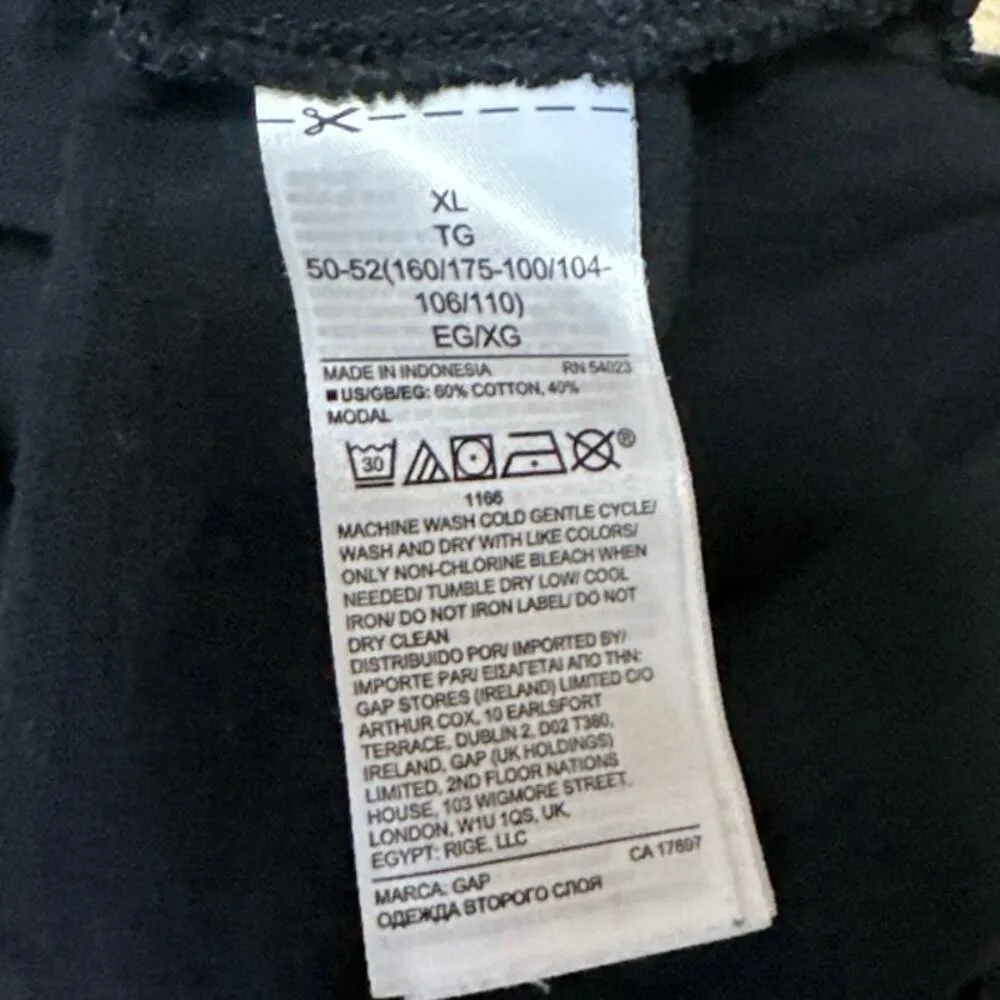 Gap Black Short Sleeve Round Neck Side Slit Tee T Shirt Midi Dress Size XL - Image 4