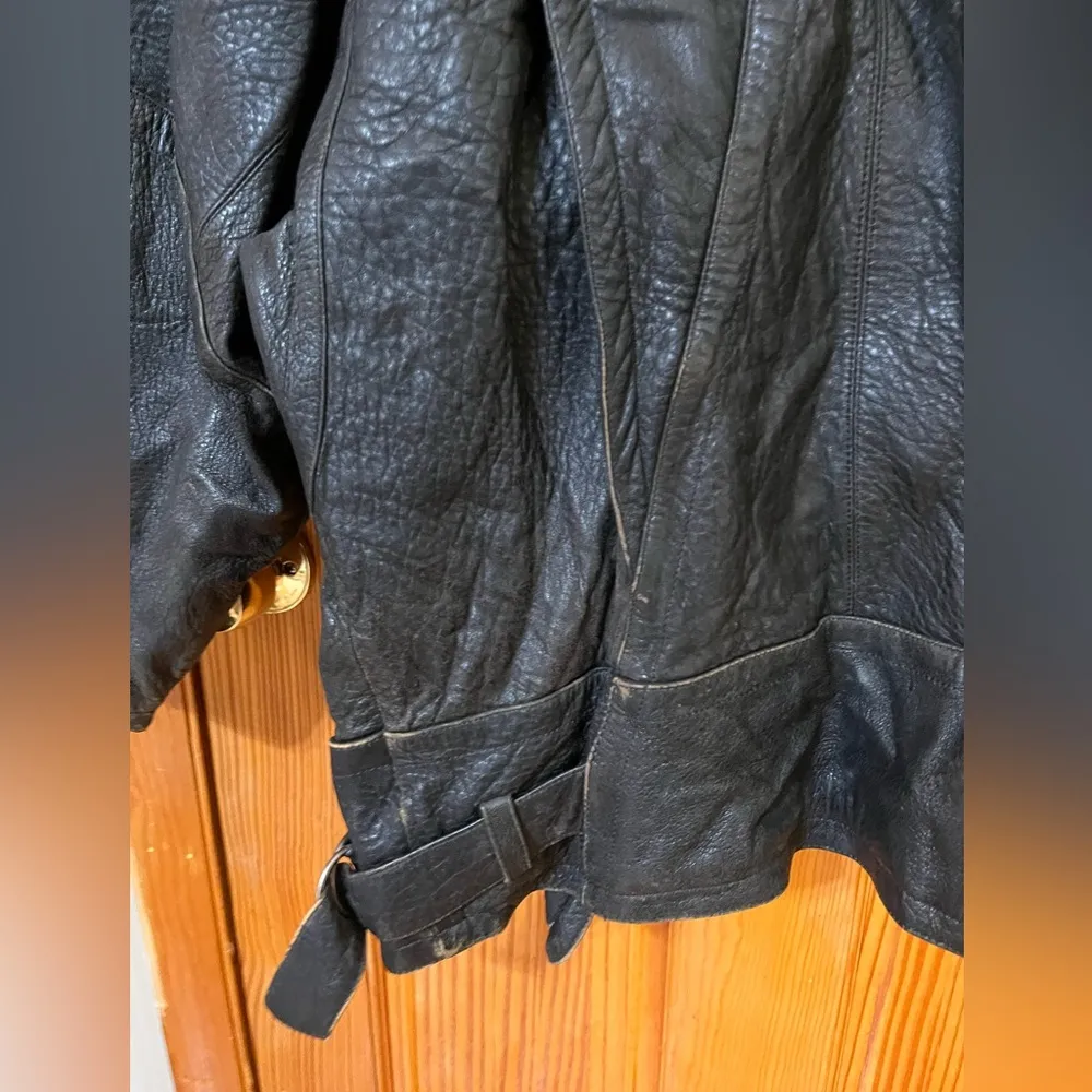 Marc Buchanan Pelle Pelle Vintage Animal Print 80’s Genuine Leather Jacket Black Size 6 - Image 12