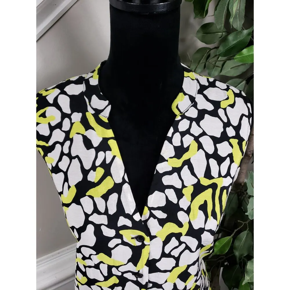 Nine West Dress Women Size XXL Multicolor Rayon Front Ruffle Hem V-Neck - Image 6