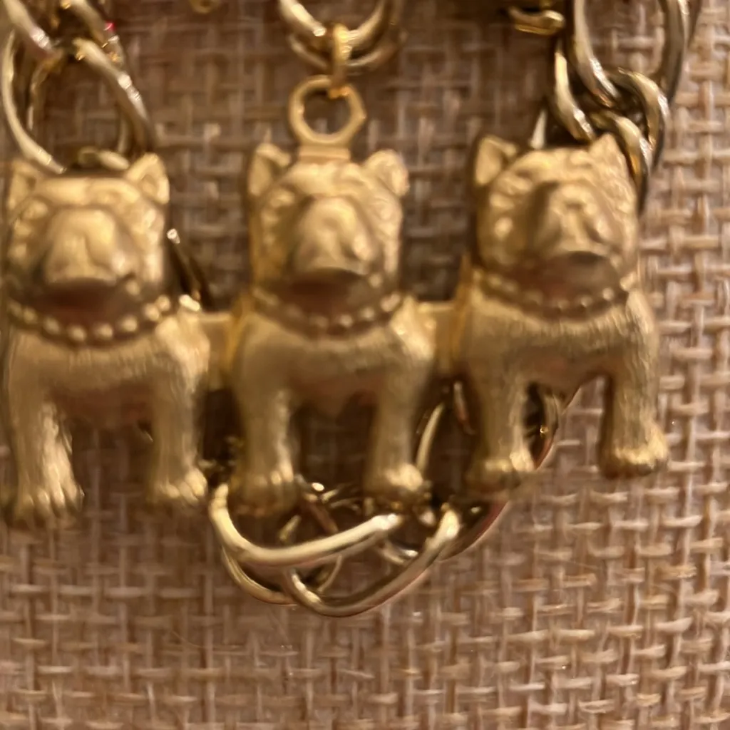 Gold Bulldog Charm Brooch handcrafted - Image 2