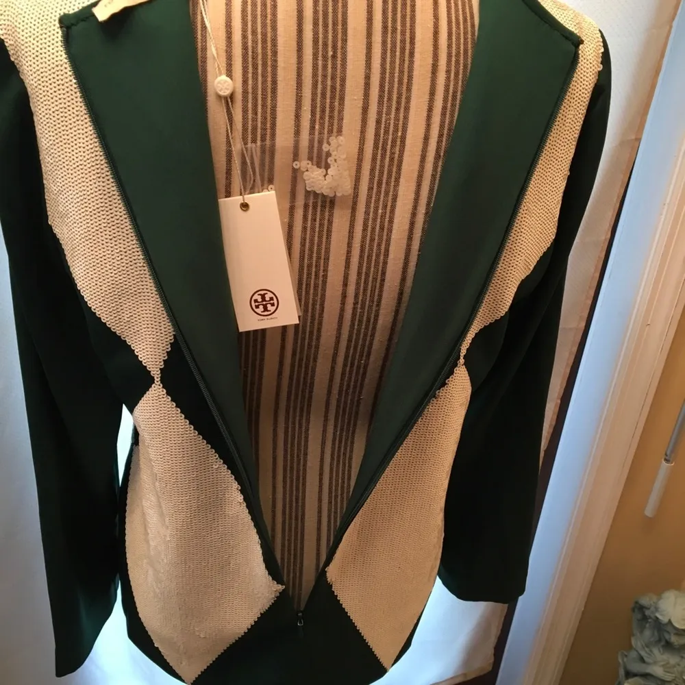 Tory Burch Lantilly Tunic white sequence top size6 - Image 5