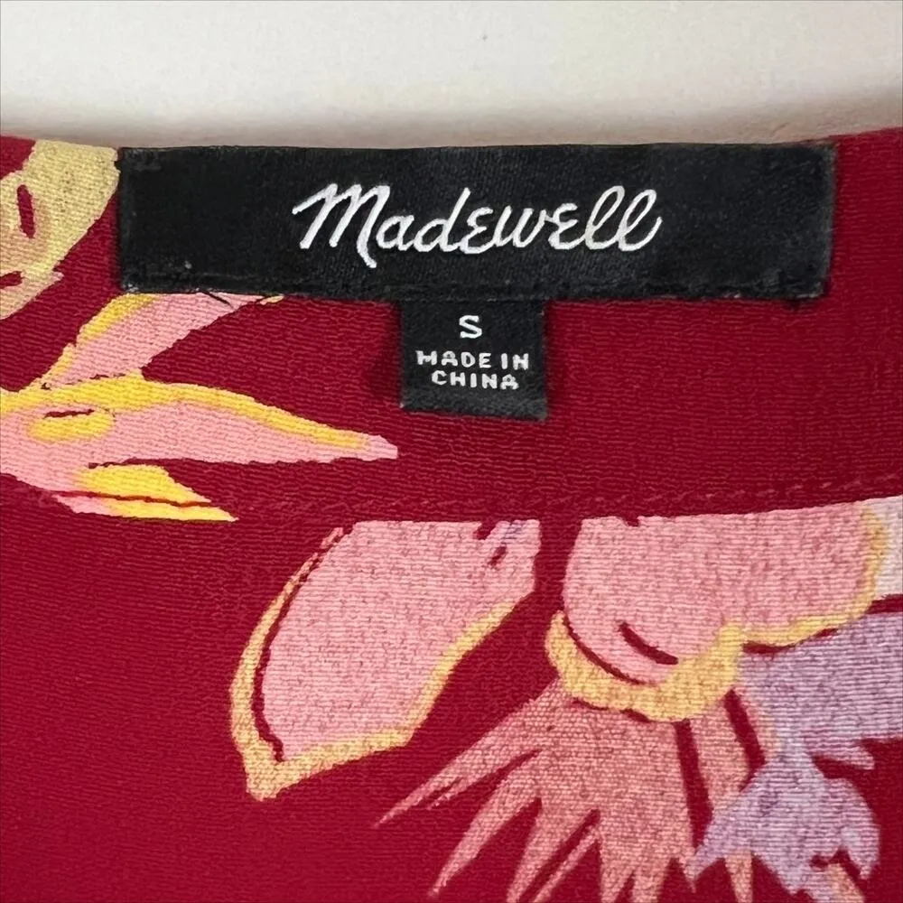 Madewell Novel Mini Shift Dress in Bird of Paradise Red Size Small - Image 5