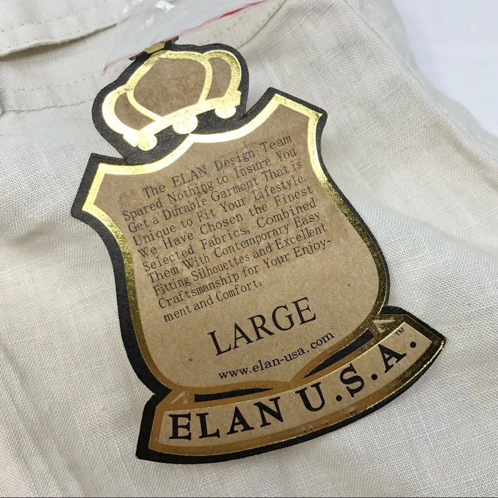 Elan Paper Bag White Linen Cuffed Shorts - Image 6