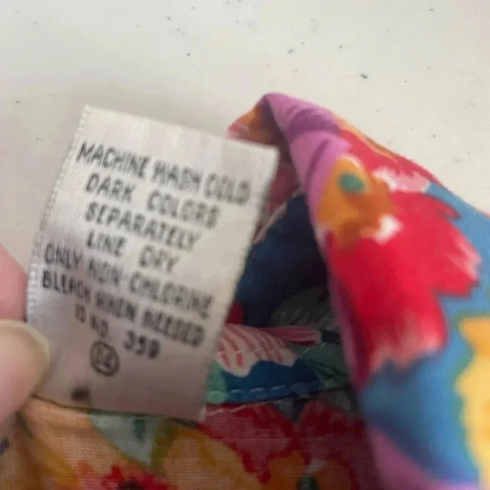 Gitano Vintage 90’s Button Up Floral Top Shirt Medium Plus size Unisex 40/20 001 Green - Image 8