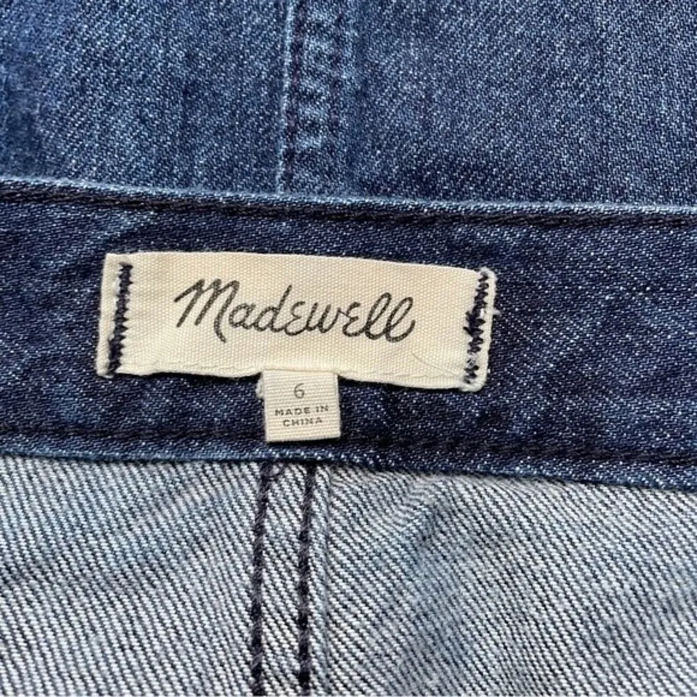 Madewell Denim Raw-Hem Dark Wash Belted Mini Wrap Jean Skirt Women’s Size 6 - Image 8