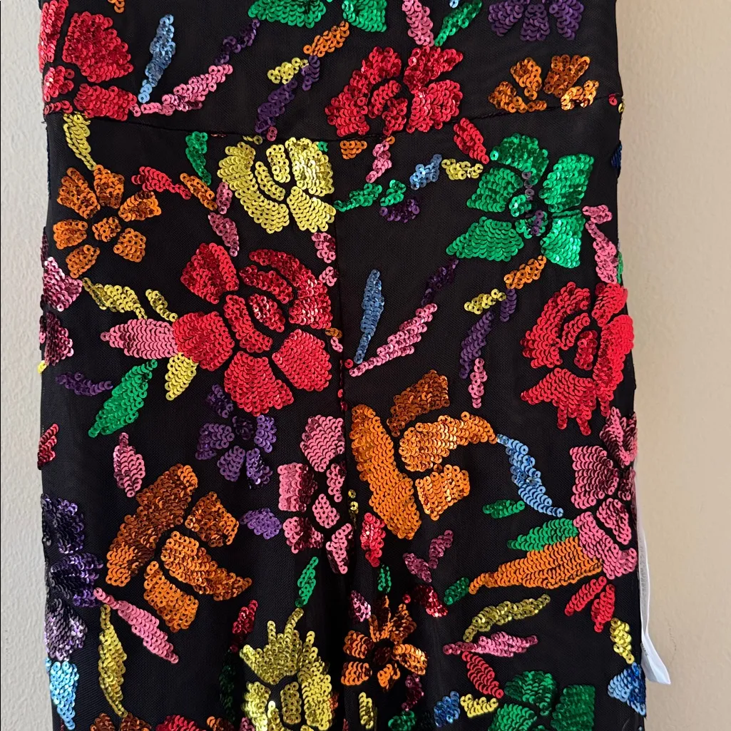 DRESS THE POPULATION Preston Rose Sequin Jumpsuit BlackMulti,BRANDNEW, SMALL$388 - Image 7