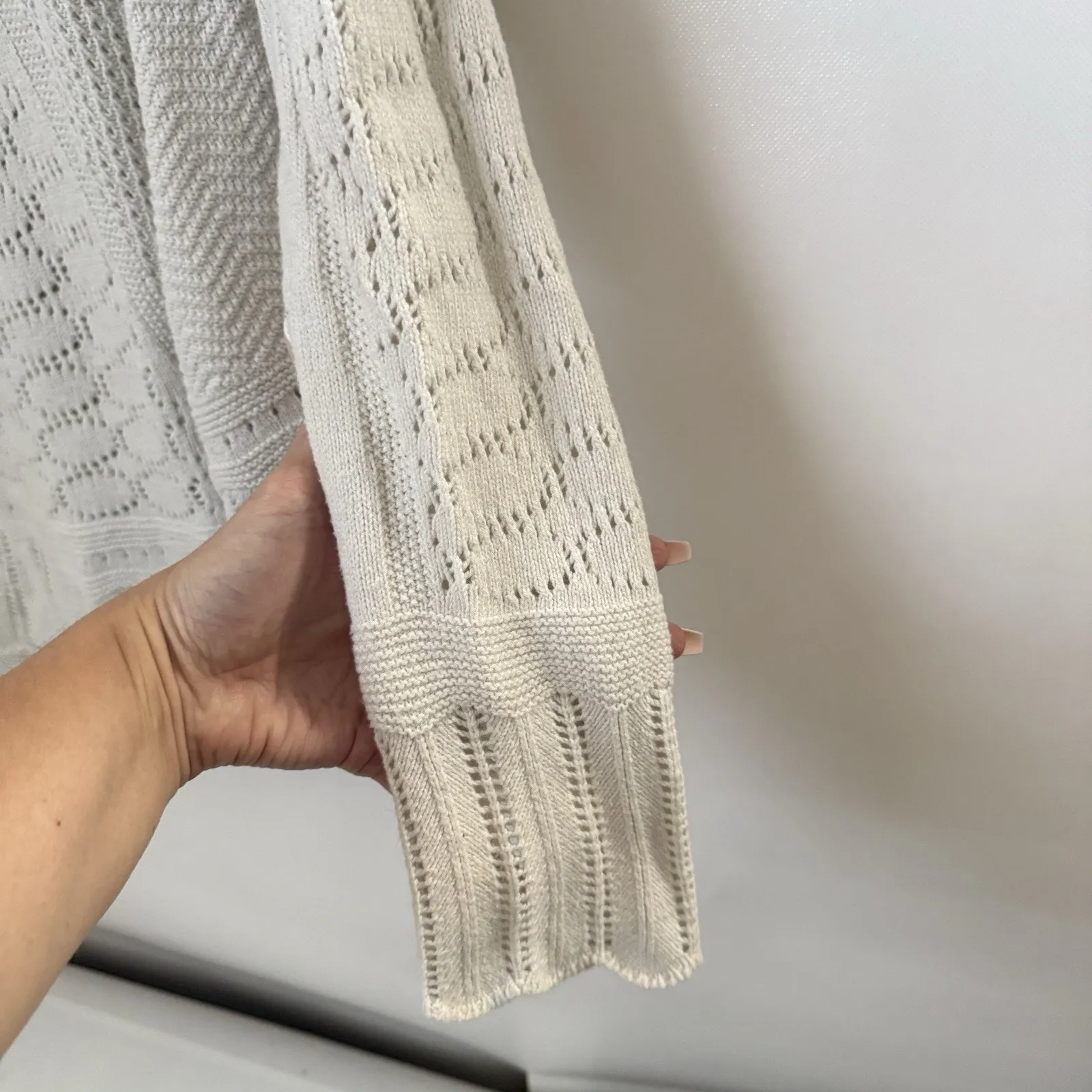 Anthropologie Angel of the North Nulia Circle Hem Swing Sweater Cream Cashmere - Image 8