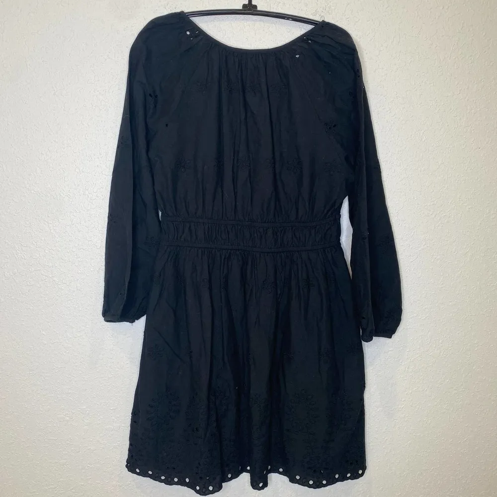 Universal Thread Black Eyelet Mini Dress Puff Sleeve NWT Sz M Cotton - Image 5