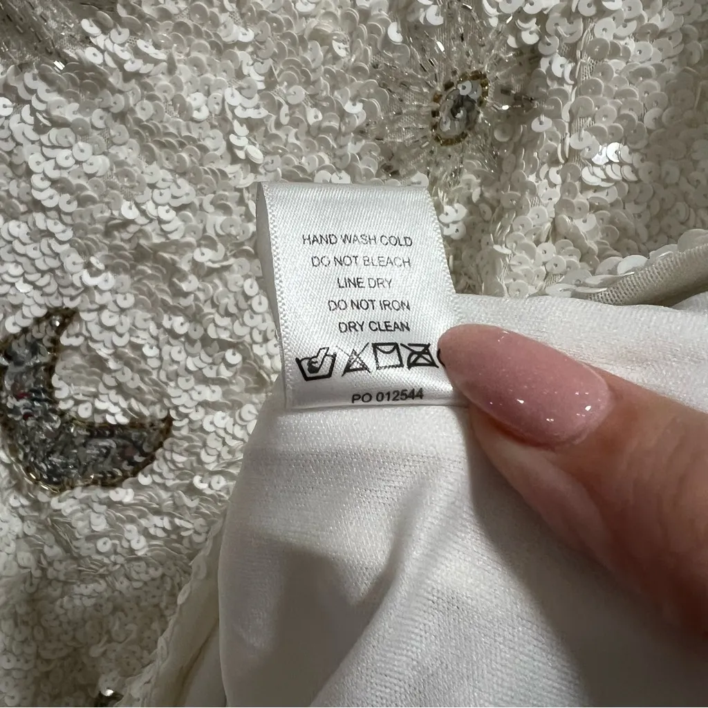 Show Me Your Mumu Let’s Go Mini Dress Celestial Sequins White - Image 13