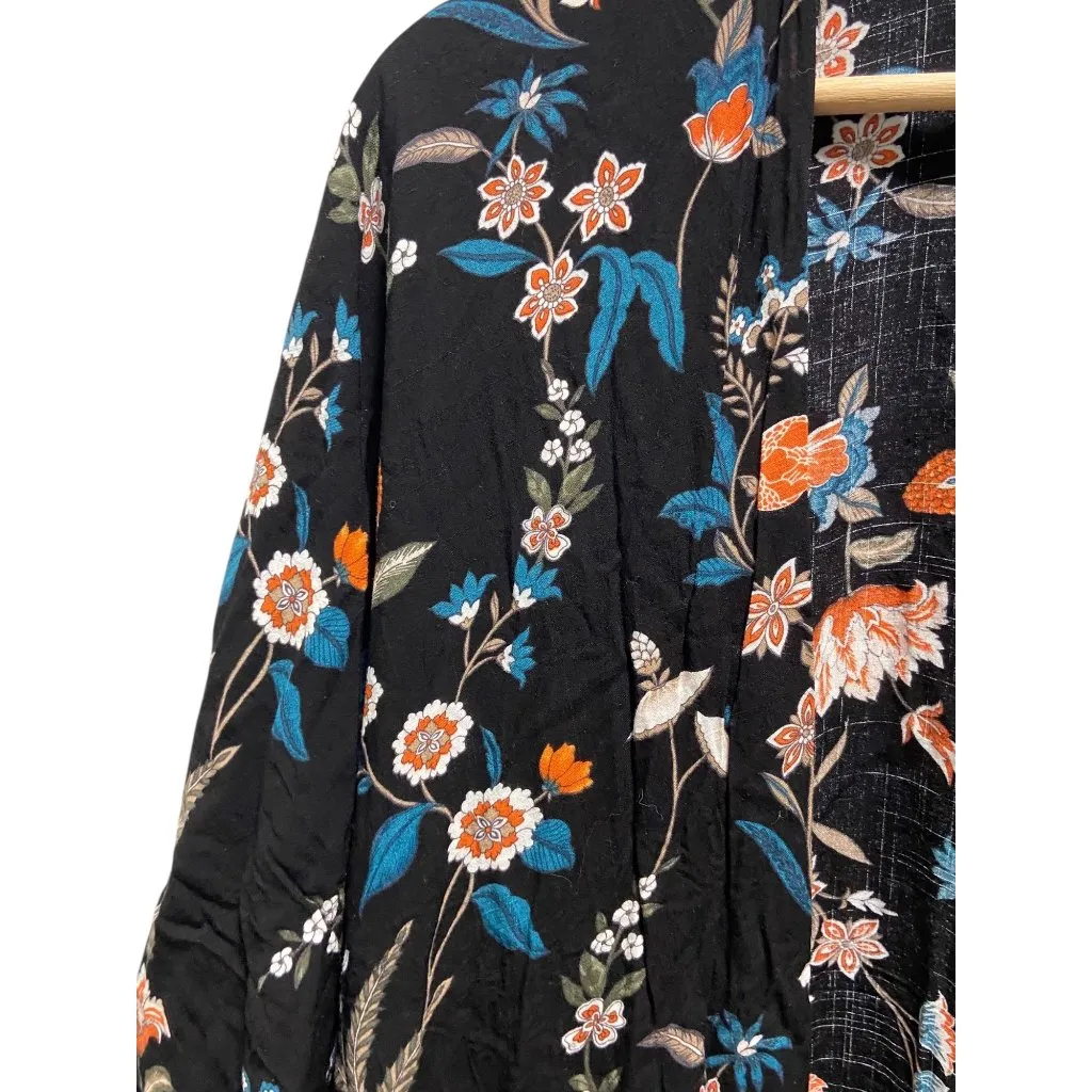 Torrid Floral Maxi Kimono Black Size 3/4 - Image 9