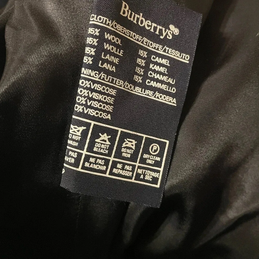 BURBERRY VINTAGE NAVY BLUE HEAVYWEIGHT WOOL COAT - Image 4