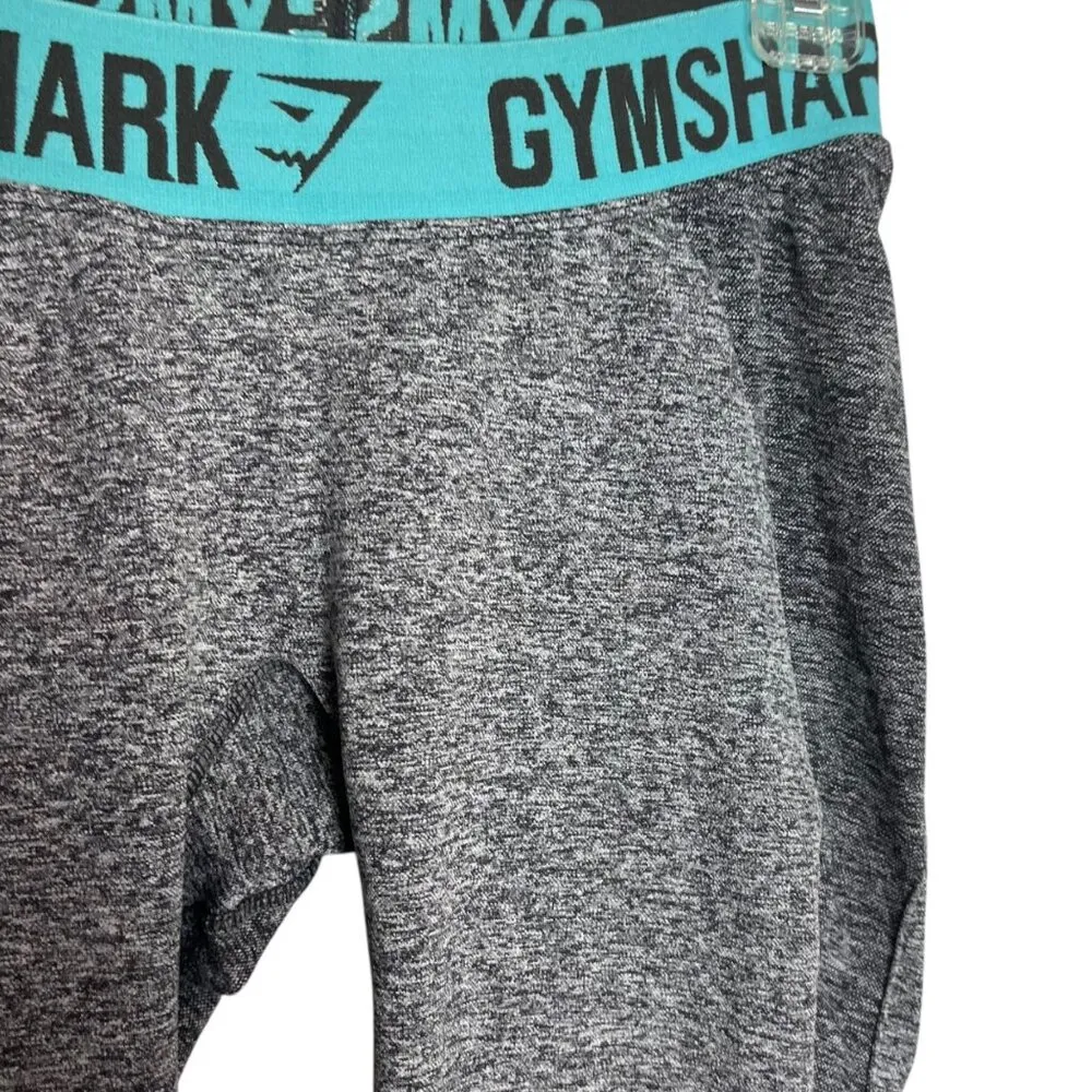 Gymshark Women's S Flex‎ Leggings Dry Charcoal Marl Dusky Teal Mid Rise Sporty - Image 3