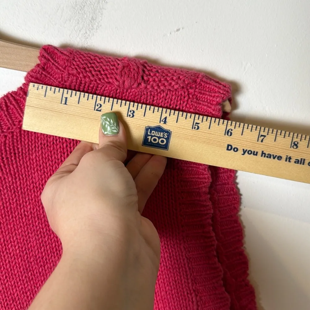 Gina Peters Womens Vintage Pink Floral Print Knit Crochet Button Down Vest 2X - Image 7