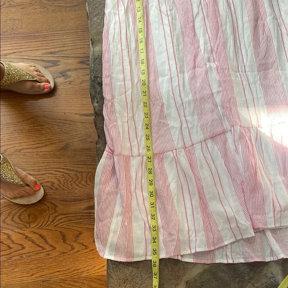 Anthropologie Pink embroidered 1XL boho Flutter Sleeve dress Perch pink floral - Image 8