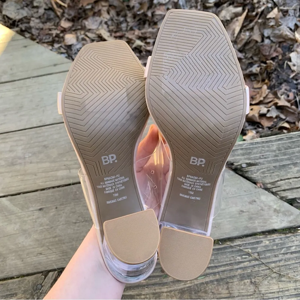 BP. Naomi Block Heel Sandal in Blush Faux Leather Size 10 - Image 9