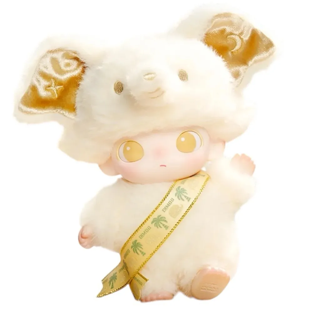 Pop Mart Dimoo World Elephant in Moonlight Thailand Plush Pendant Keychain Gold - Image 2