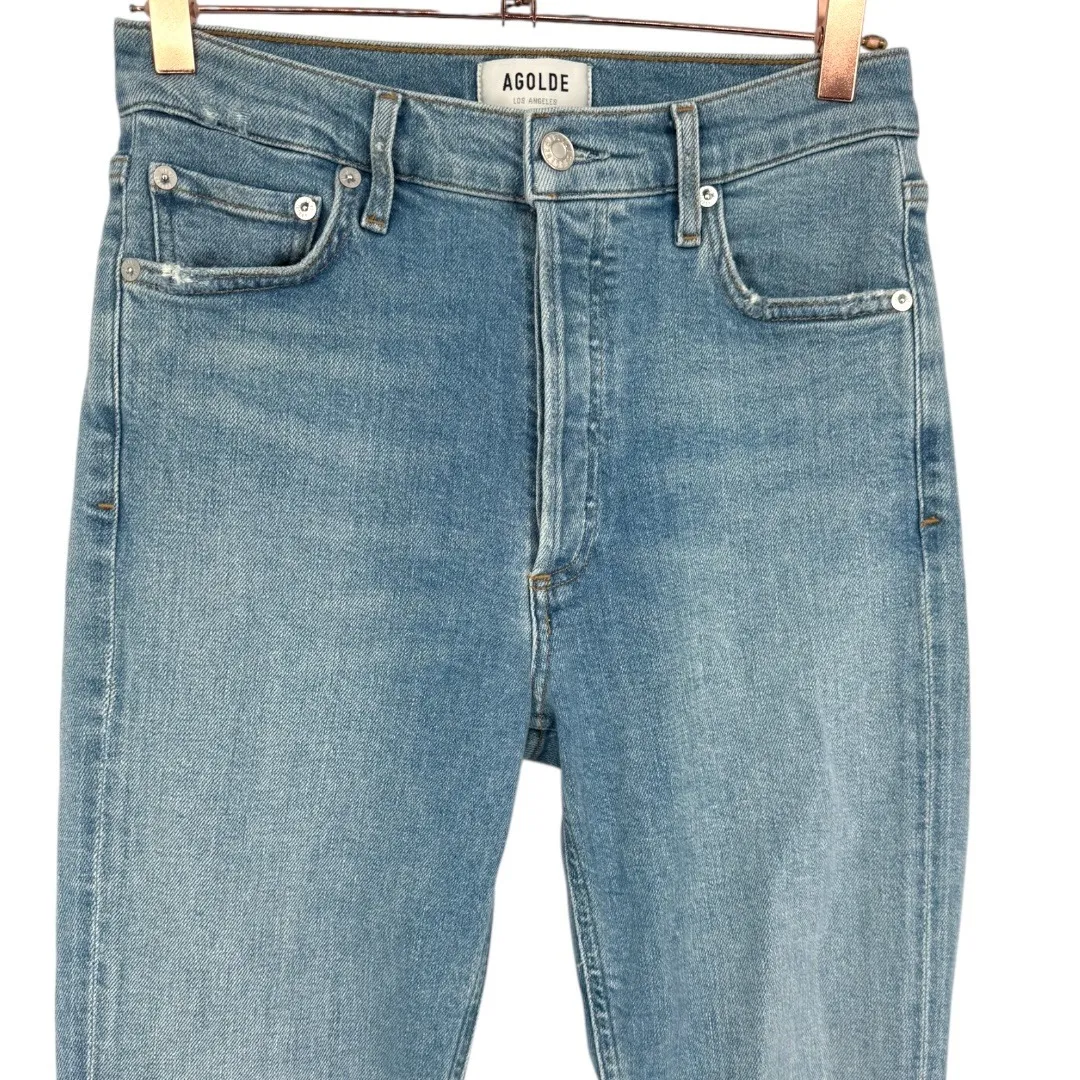 AGOLDE‎ Womens Nico High Rise Slim Fit Jeans Light Wash Size 26 Cotton Blend - Image 5