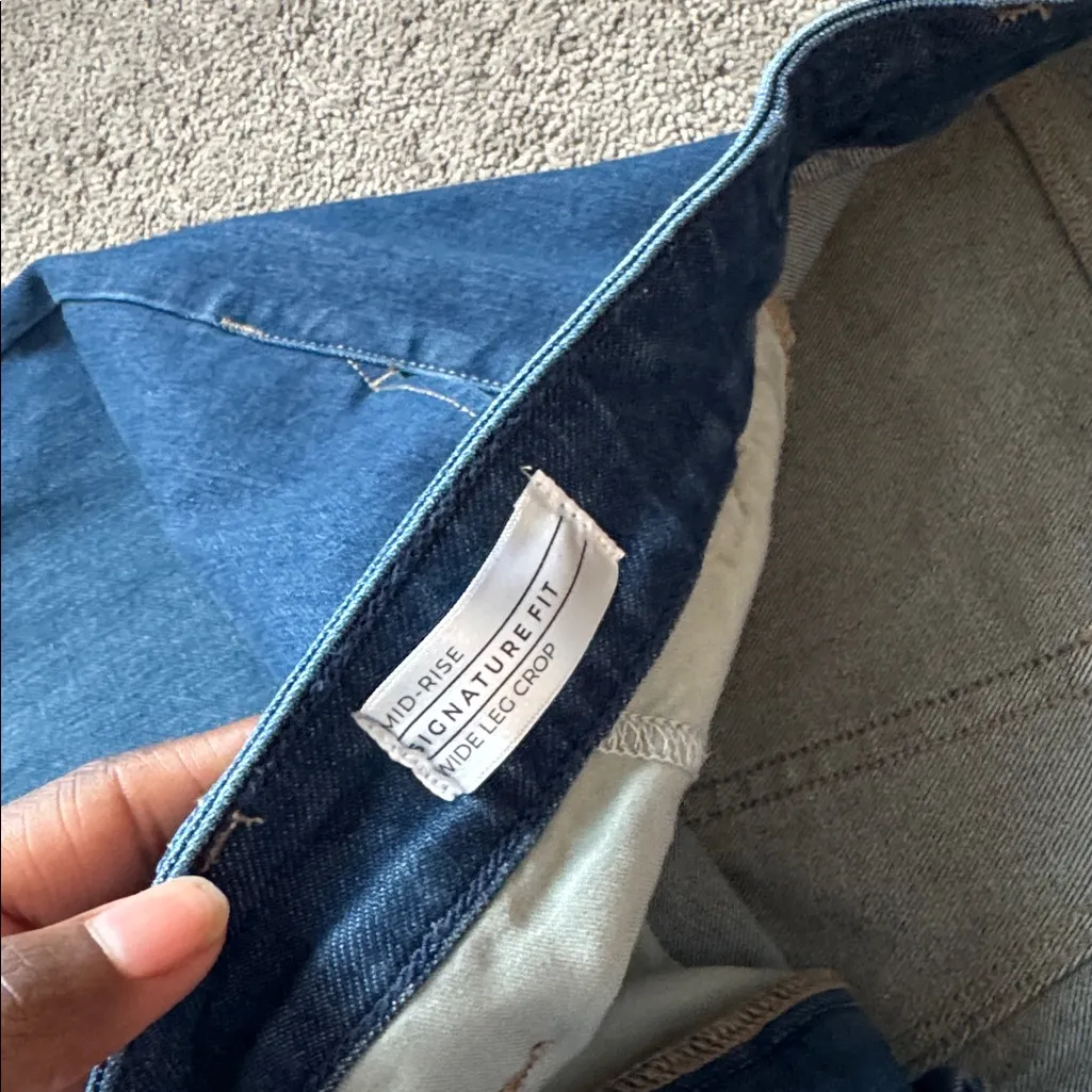 Lane Bryant Signature Fit Mid Rise Wide Leg Crop Jeans SIZE 16 - Image 4