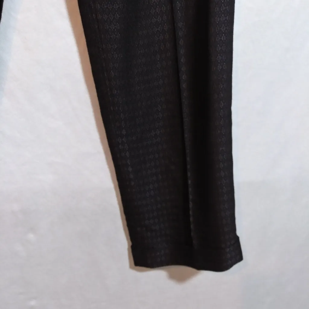 Banana Republic Avery Straight Cropped Cuff Navy Blue Geometric Print Pants Sz 4 - Image 5