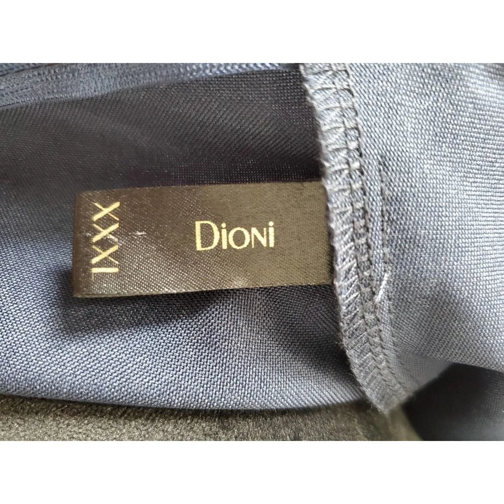 Dioni Women Blue Solid Cotton Mock Neck 3/4 Sleeve Knee Length Sheath Dress XL - Image 8