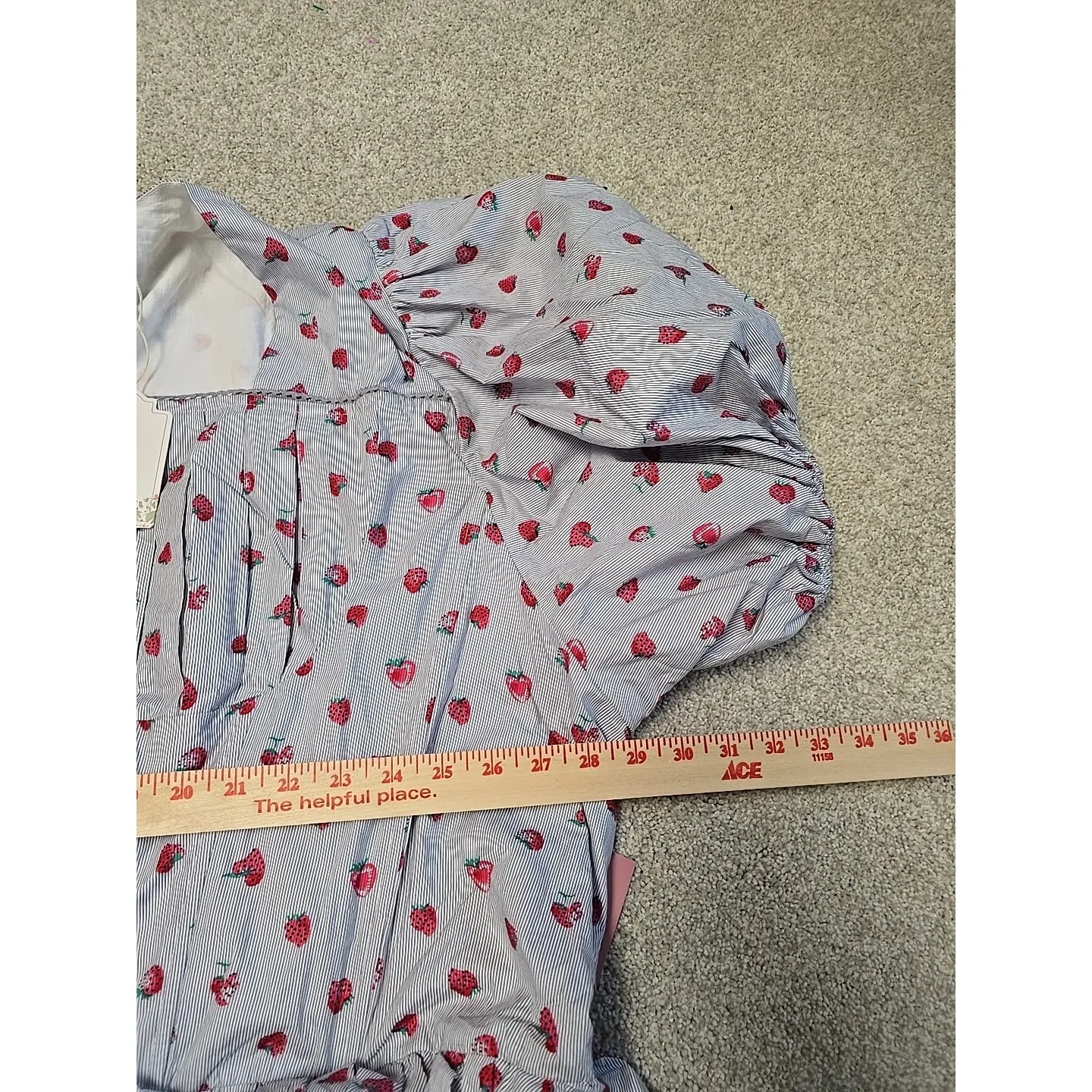 Ivy City Co Womens Thea Blue And Red Strawberry Print Dress‎ Sz 34W - Image 7