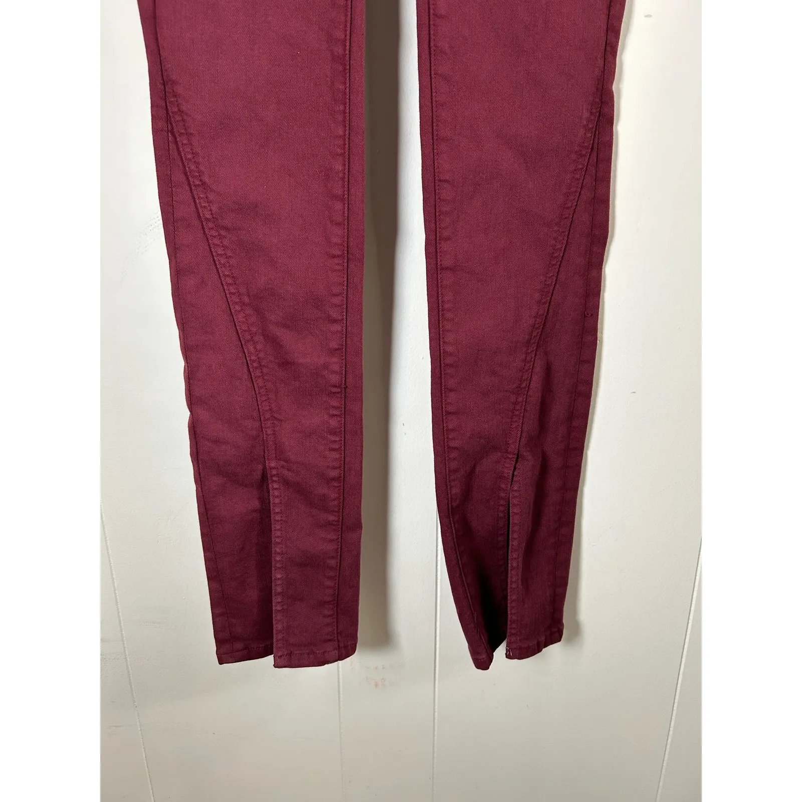 Mother Jeans The Rascal Sliced Up Heel Jeans In Burgundy Women’s Size 24 NWOT Red - Image 5
