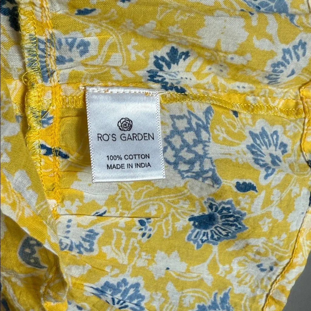 Tuckernuck Ro”s Garden yellow and blue floral peplum blouse XS - Image 6