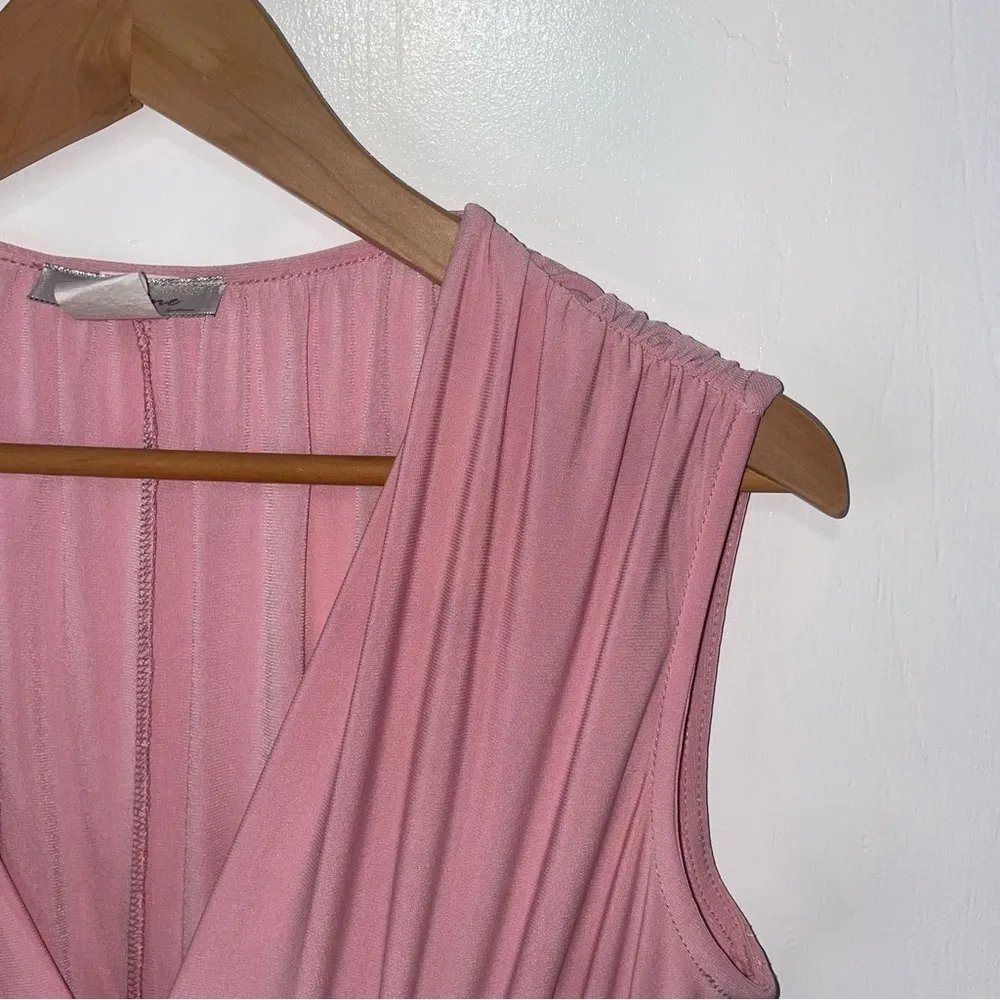 Y2K Dress Asymmetrical Fairy Bodycon Stretch pink Midi Dress V Shape - Image 6