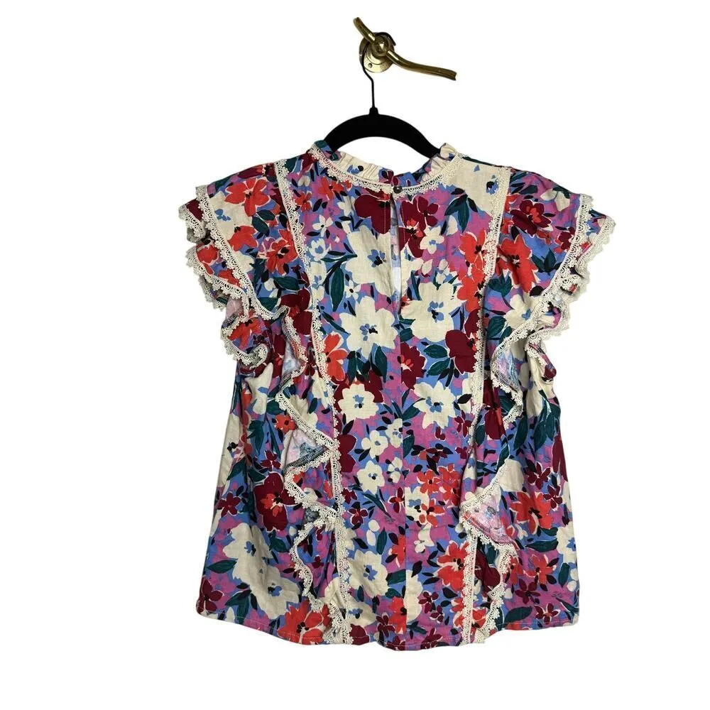 Karlie Floral Ruffle Top Sz. M - Image 3