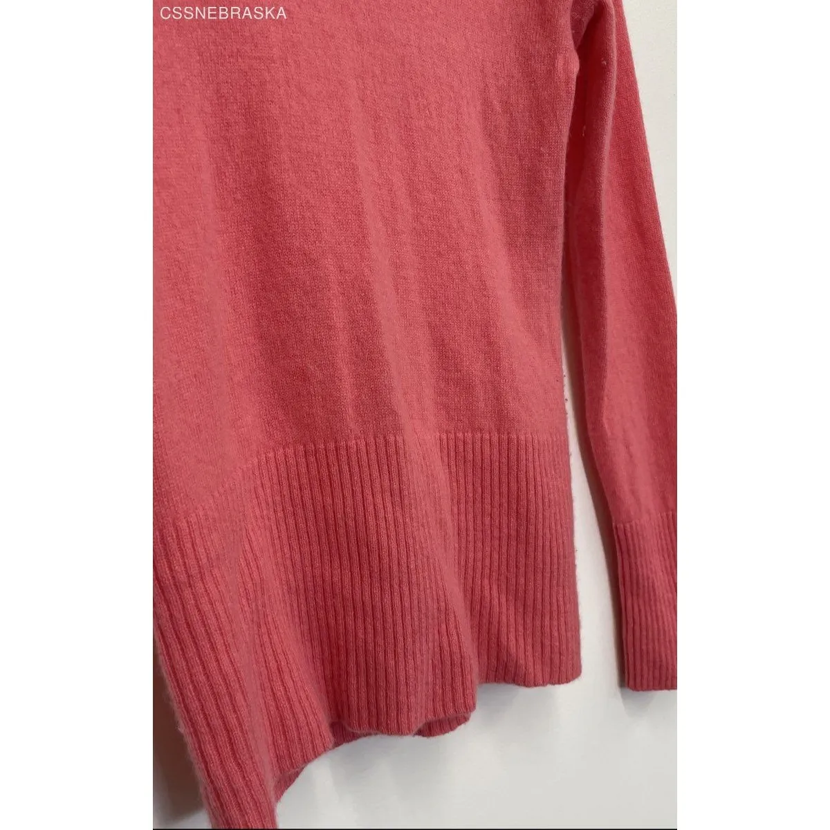 APT 9 Pink 100% Cashmere Pink‎ Turtle Stretch Sweater Size Medium - Image 6