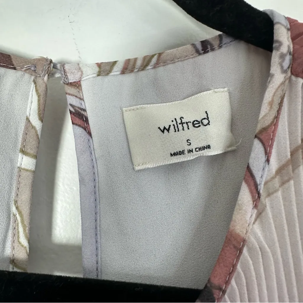 Aritzia Wilfred Daydreamer Mini Pleated Patterned Dress Size S - Image 4