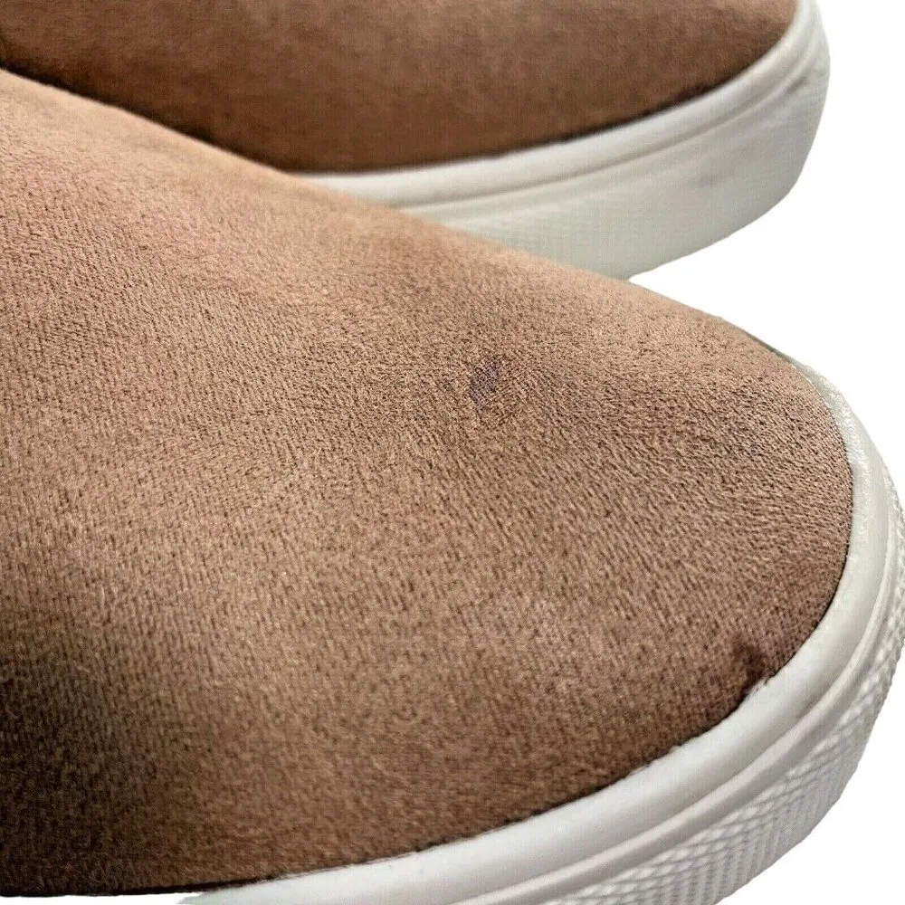 Womens Suede Sneakers Slip On Pink Rose Blush Twin Gore Size 7 u Universal Threa - Image 4
