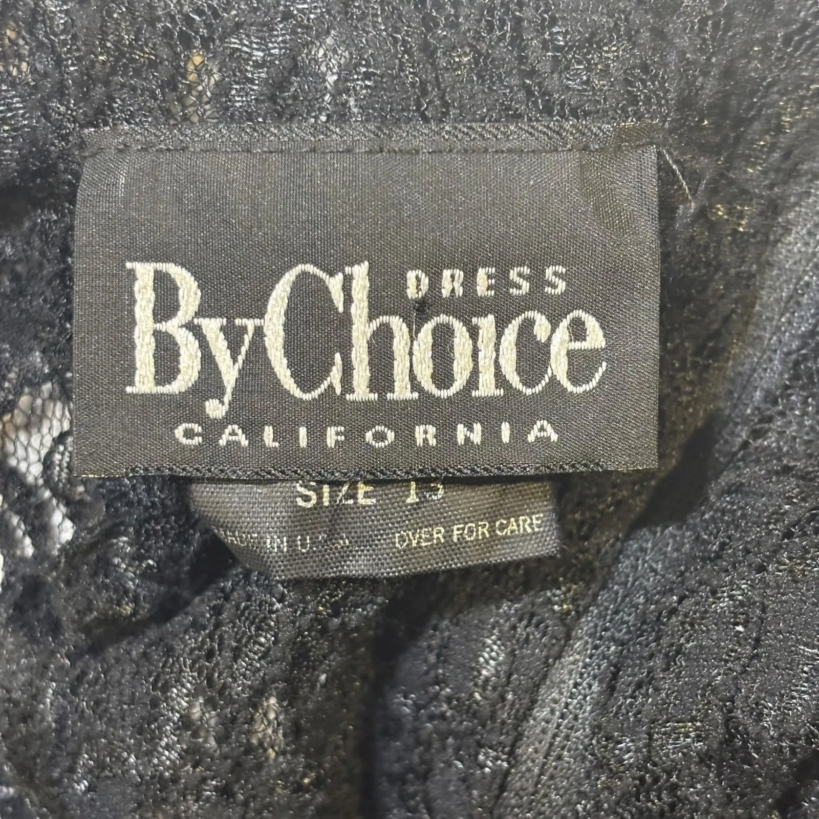 By Choice California Black Lace Corset Back Long Sleeve Dress Size 13 - Image 7