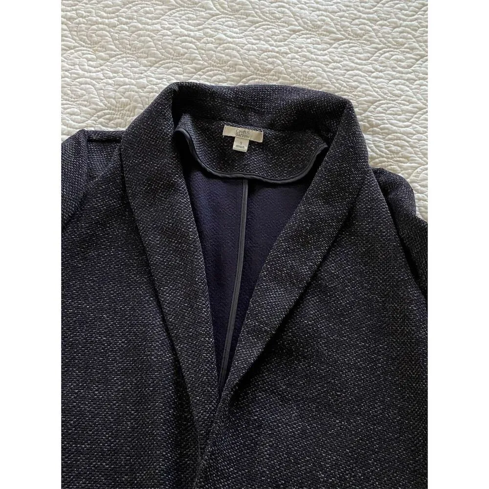 Croft & Barrow Tweed Knit Blazer Textured Blue Specks of Purplish Gray Size S - Image 6