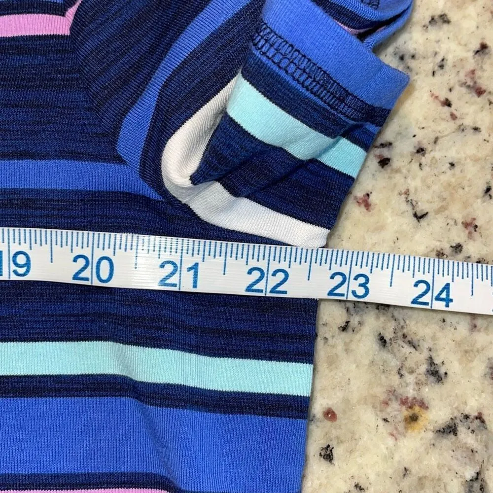 Talbots Womens Stripe Ruched Drawstring Back T-Shirt Dress Blue Pink Size 1X NWT - Image 7