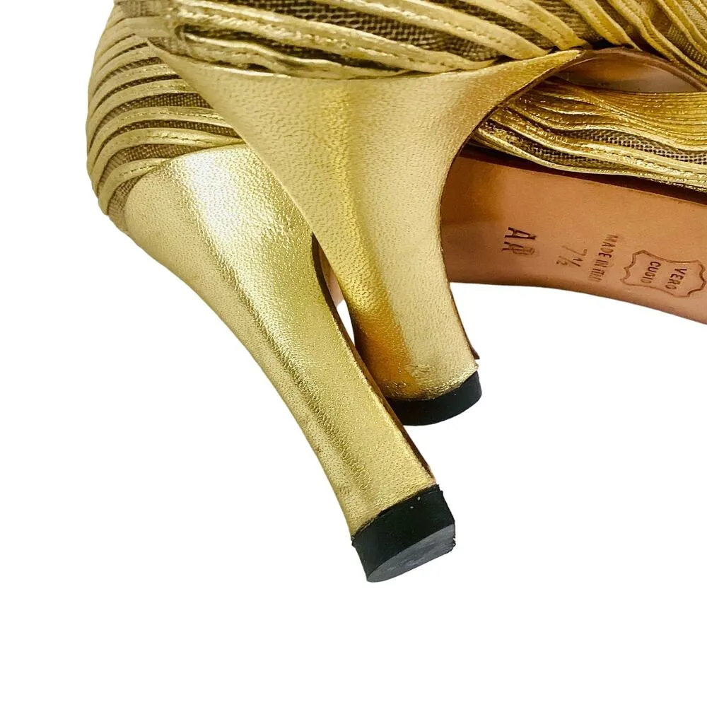 Vintage Casadei Gold Pumps - Image 9
