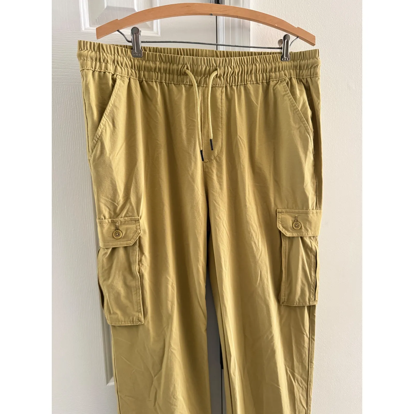 Avenue Women's Olive Green Cargo Pants Elastic Waist Drawstring Size L - Image 2