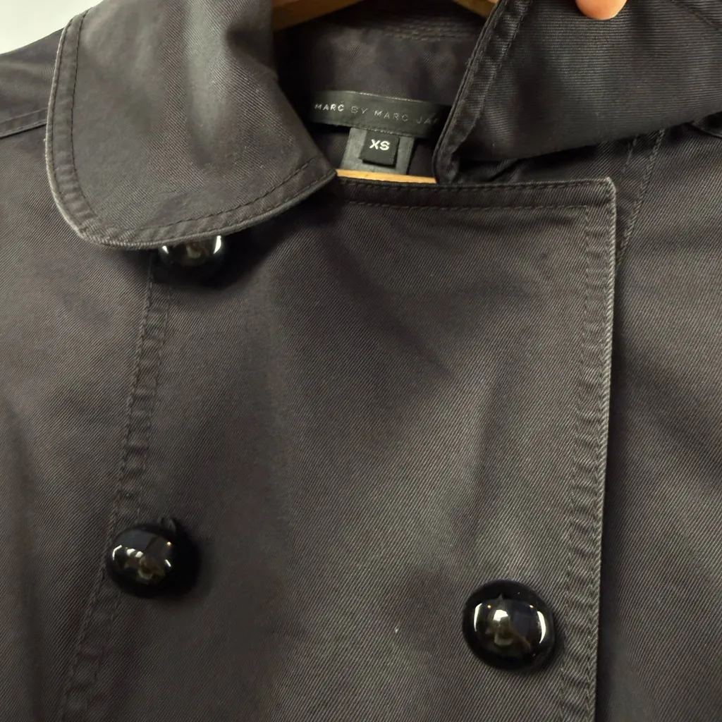 Marc by Marc Jacobs Trench Coat in Black Size Extra Small - Image 3