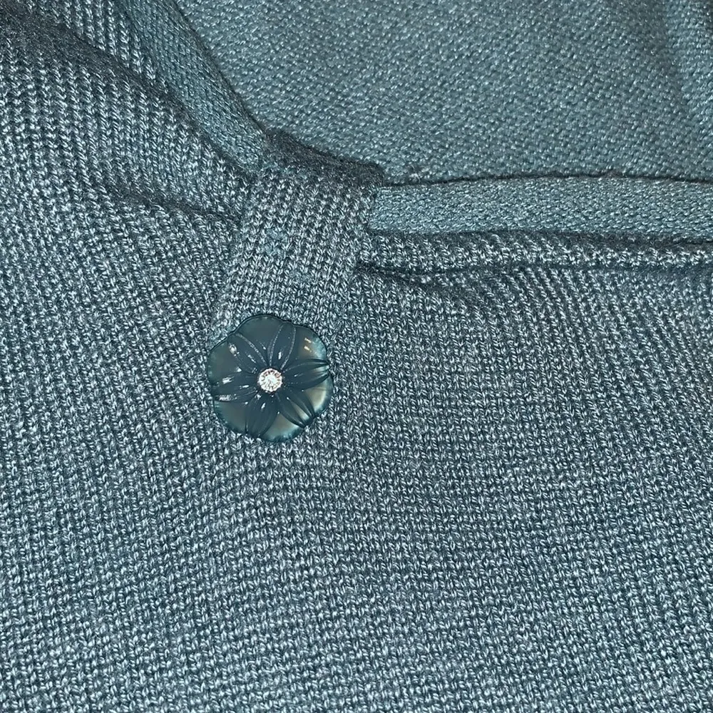 Moth by Anthropologie Dusty Blue Top Button Accents Sz‎ Medium - Image 6