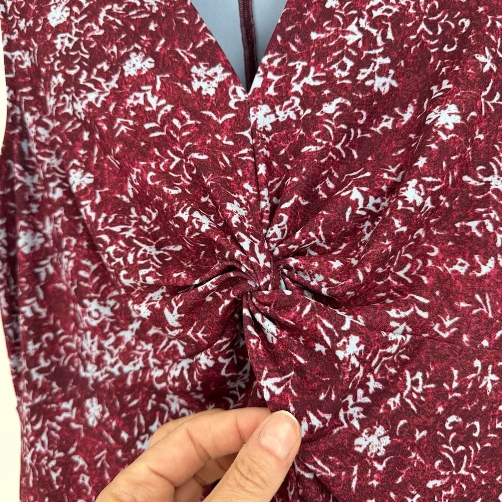 Eddie Bauer Women's Travex Stretch Dress Size L Purple Geometric‎ Knotted Bodice - Image 5