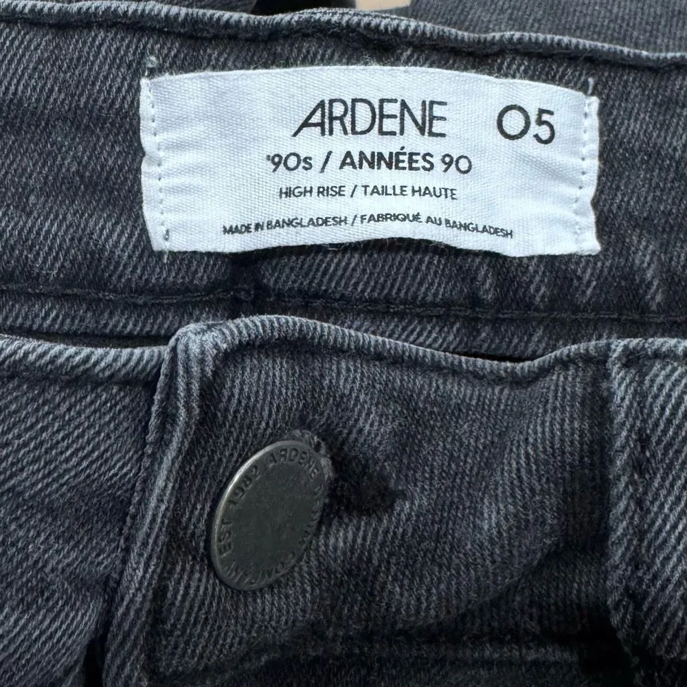 Ardene 90’s High Rise Embellished Straight Leg Jeans Women’s 5 Black Size 6 - Image 3