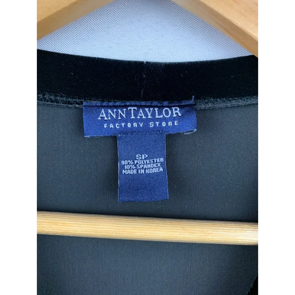 Ann Taylor Black Velvet Cardigan Sweater SP - Image 2