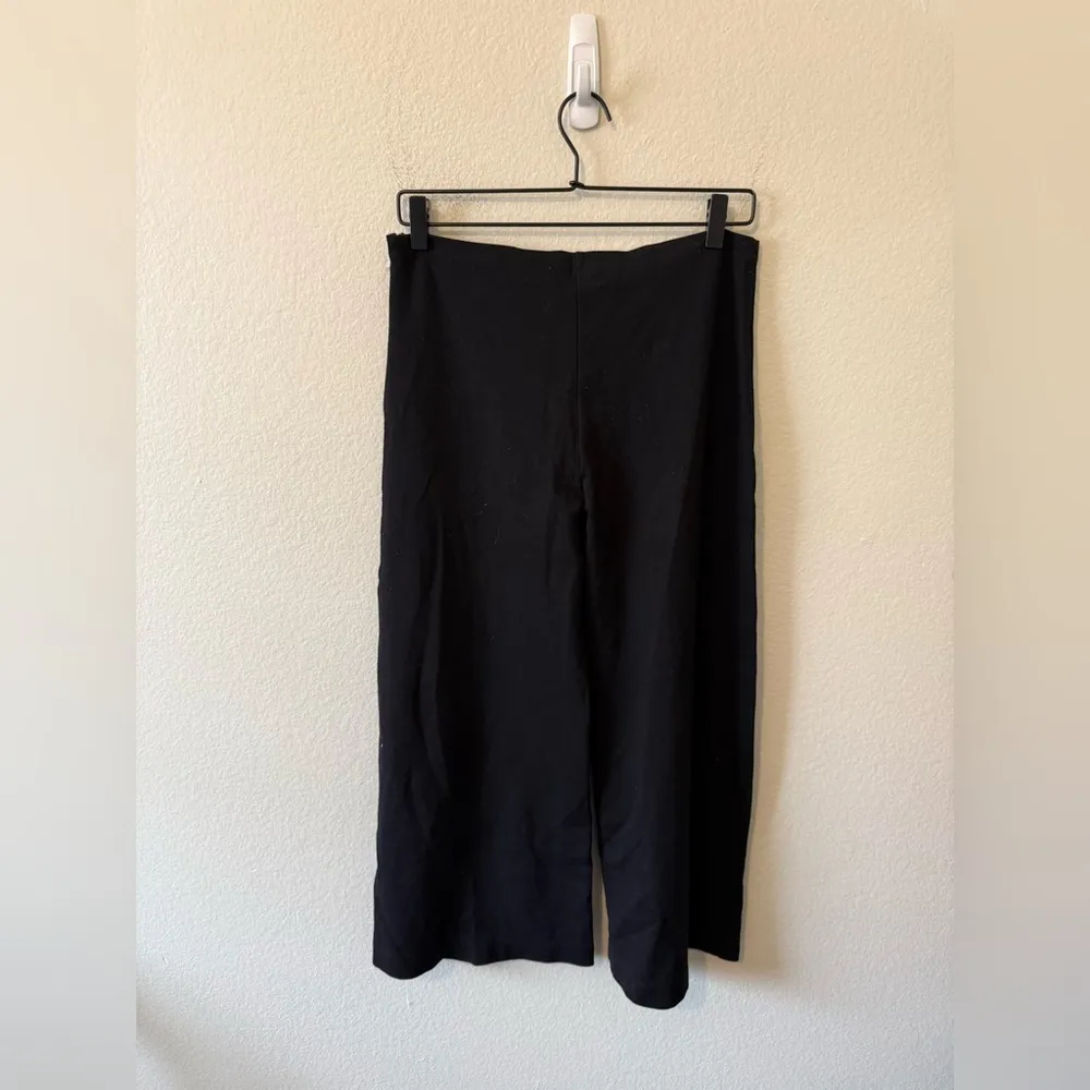 Riley Rader Los Angeles Womens 1+ BLACK PONTE KNIT WIDE LEG PANT CROPPED Size undefined - Image 5