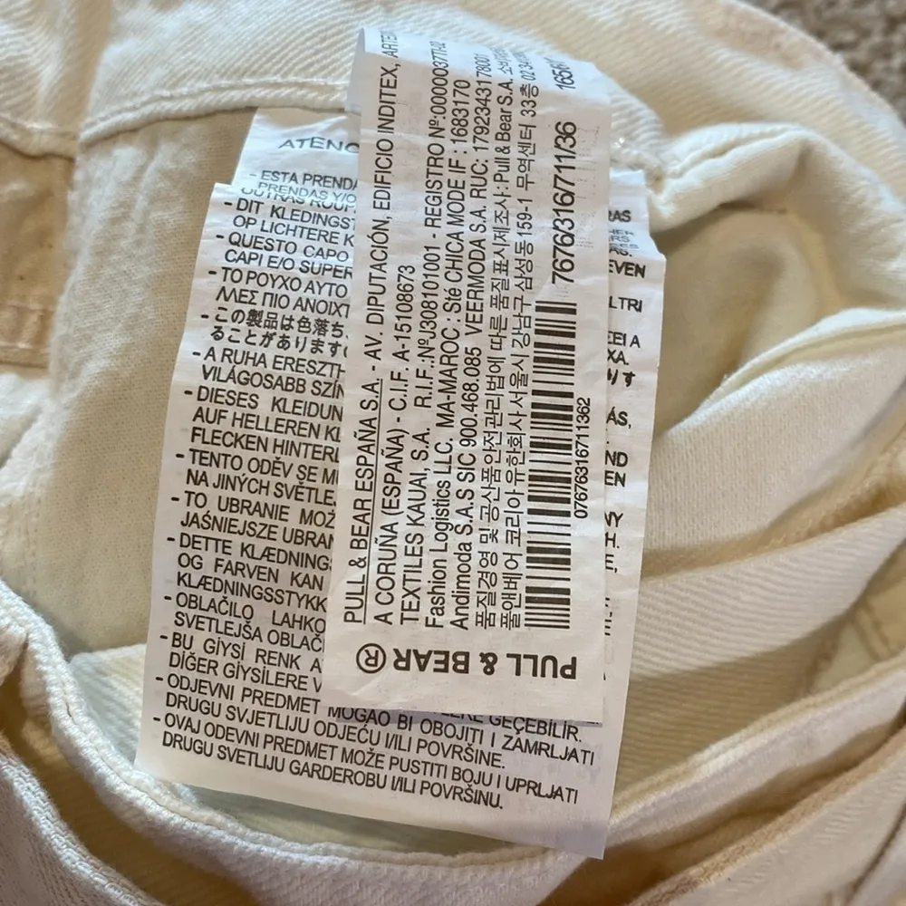 Pull&Bear x Wrangler ATG Utilitarian Wide Leg Urban Outdoors Cream Jeans Sz 4 White - Image 10