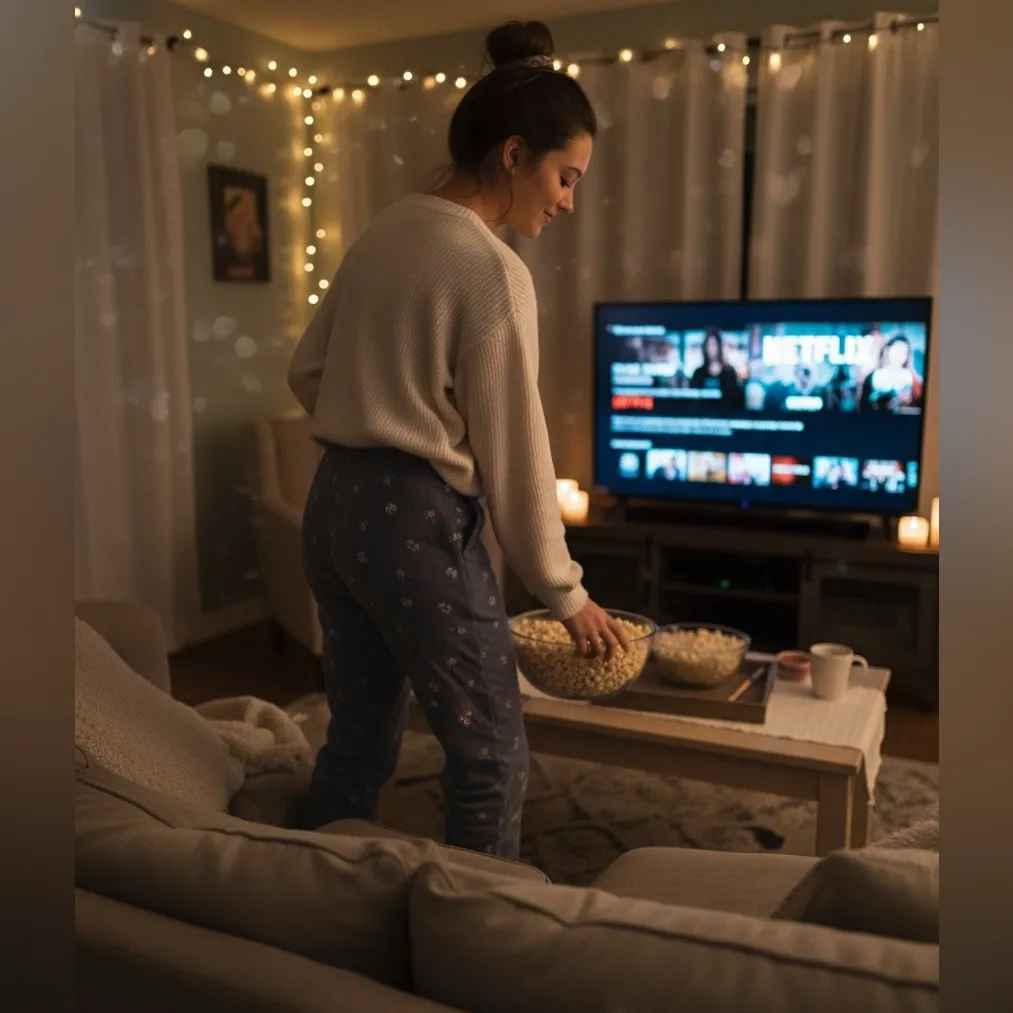 Colsie‎ Blue Floral Print Jogger Sweatpants Lounge Pants Women's Size S - Image 2